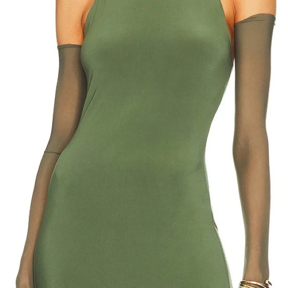 Anthropologie Norma Kamali Long celadon Gloves M/L New wtag